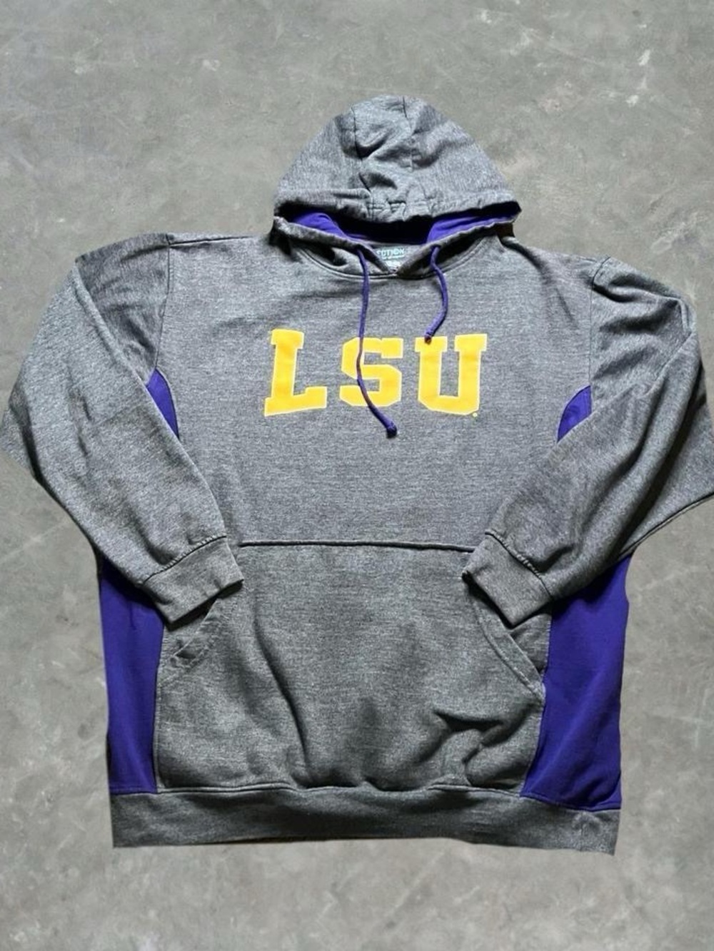 LSU Tigers Majestic Hoodie Mens Size XXL Gray/Purple College Football NCAA